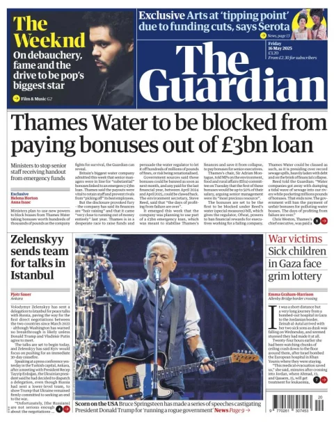 Portada de The Guardian (reino Unido)