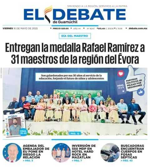 Portada de El Debate de Guamuchil