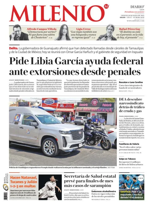 Portada de Milenio Leon del viernes, 16 de mayo de 2025