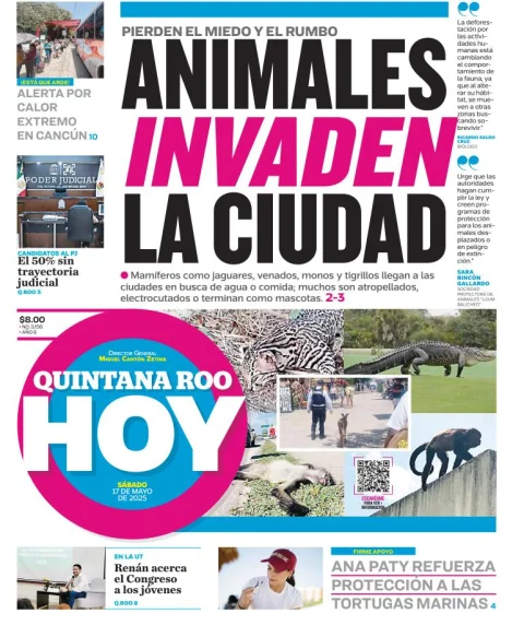 Portada de Quintana Roo Hoy del sábado, 17 de mayo de 2025