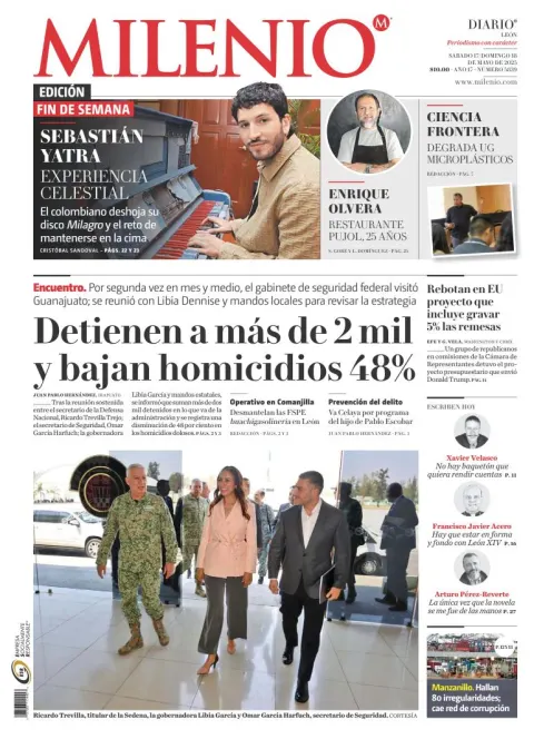 Portada de Milenio Leon del sábado, 17 de mayo de 2025