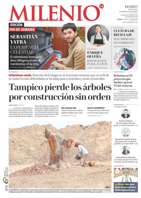 Portada de Milenio Tamaulipas del sábado, 17 de mayo de 2025