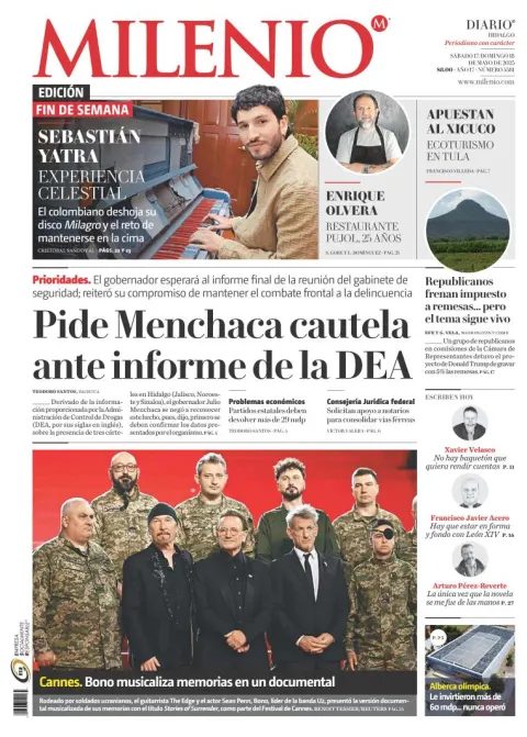 Portada de Milenio Hidalgo del sábado, 17 de mayo de 2025