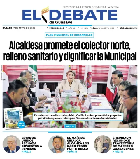 Portada de El Debate de Guasave