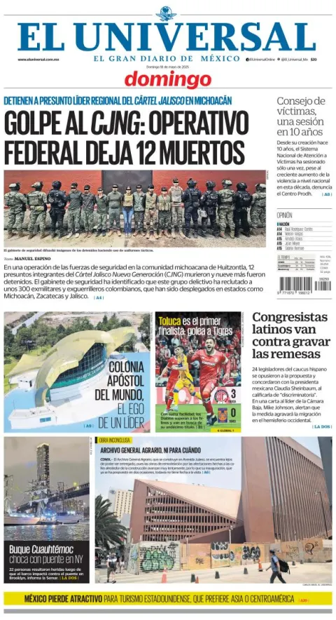 Portada de El Universal