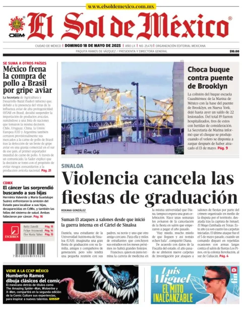 Portada de El Sol de Mexico