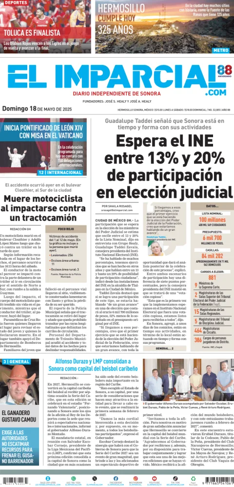 Portada de El Imparcial