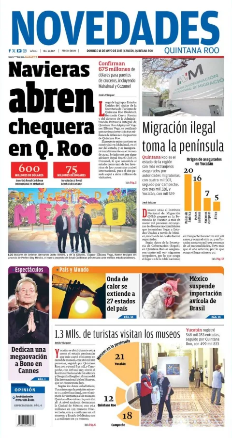 Portada de Novedades Quintana Roo