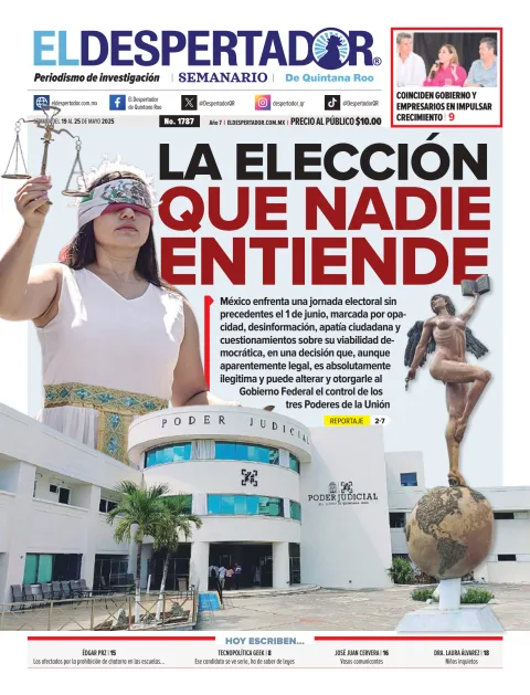 Portada de El Despertador de Quintana Roo del domingo, 18 de mayo de 2025