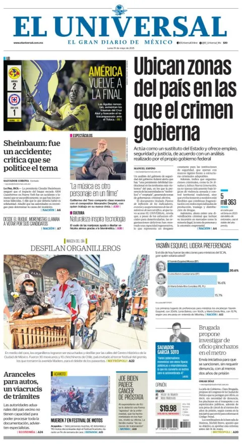 Portada de El Universal