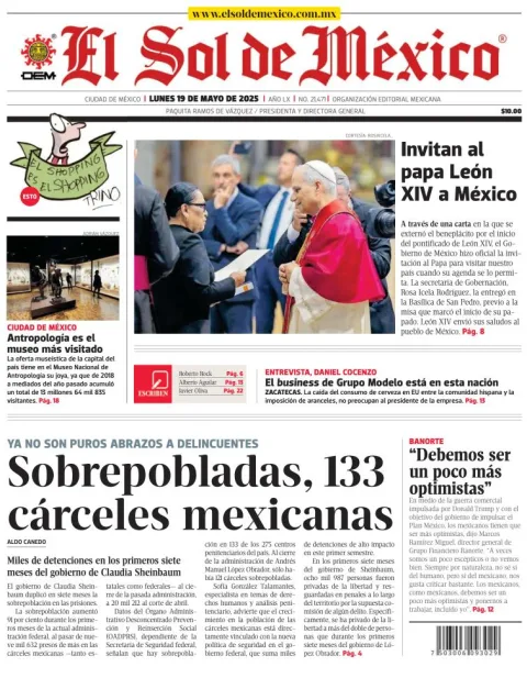 Portada de El Sol de Mexico