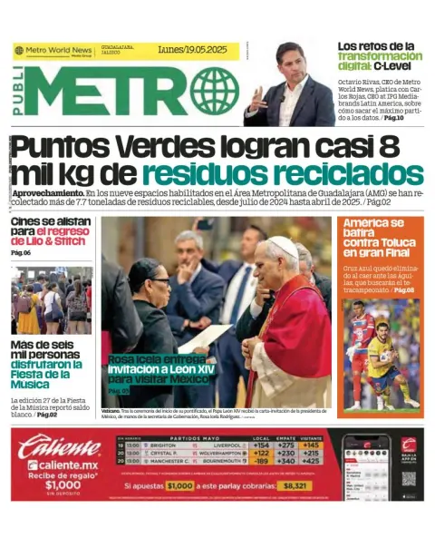Portada de Publimetro Guadalajara