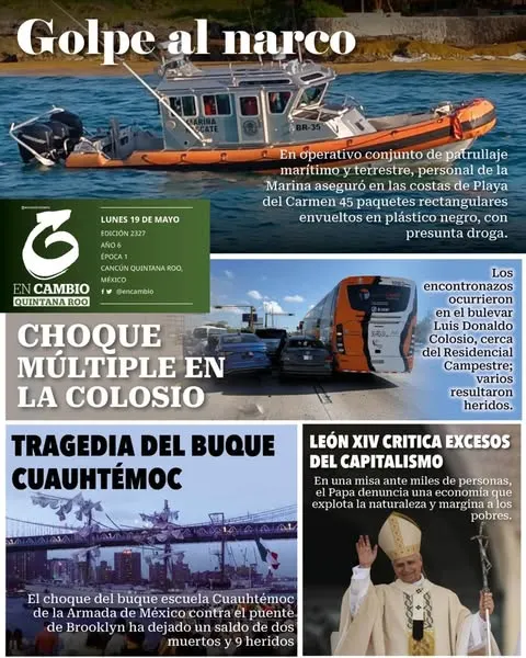 Portada de En Cambio - Quintana Roo (contraportada) del lunes, 19 de mayo de 2025