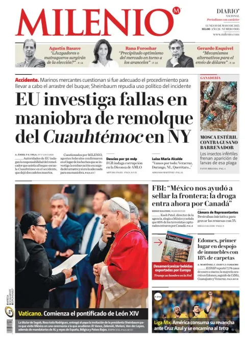 Portada de Milenio del lunes, 19 de mayo de 2025