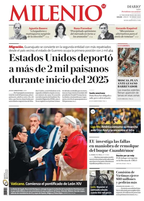 Portada de Milenio Leon del lunes, 19 de mayo de 2025