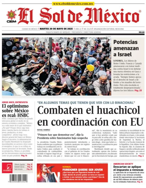 Portada de El Sol de Mexico