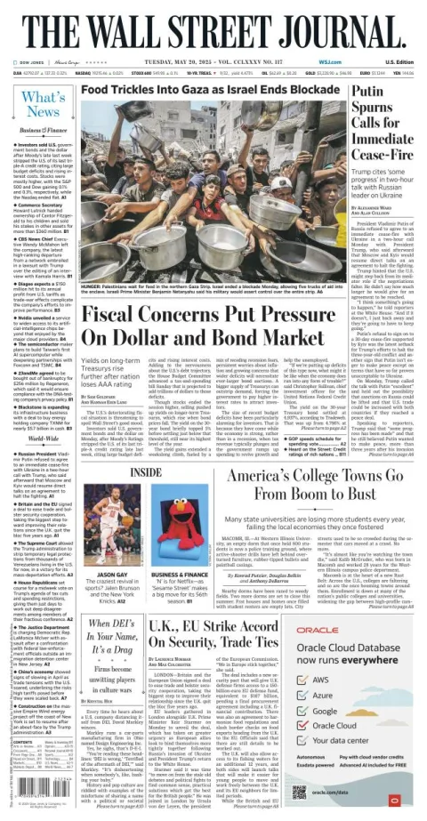 Portada de The Wall Street Journal