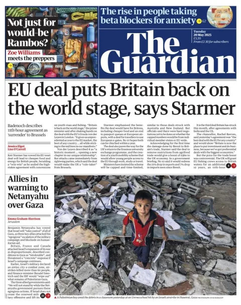 Portada de The Guardian (reino Unido)