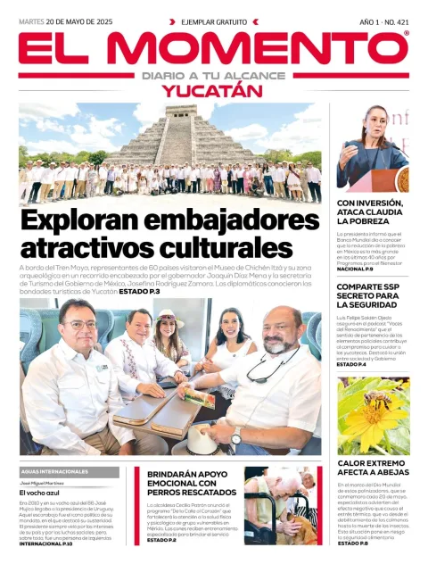 Portada de El Momento Yucatan del martes, 20 de mayo de 2025