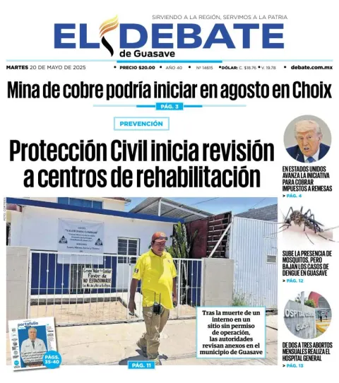 Portada de El Debate de Guasave