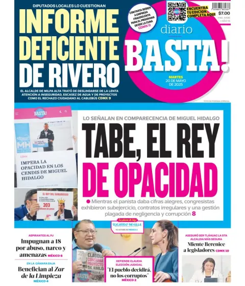 Portada de Basta del martes, 20 de mayo de 2025