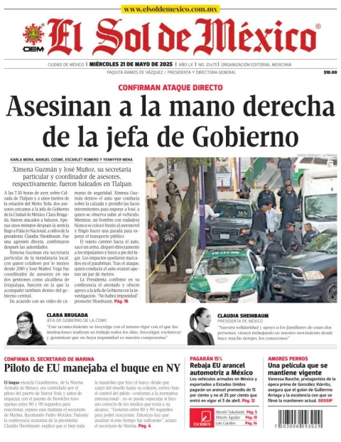Portada de El Sol de Mexico