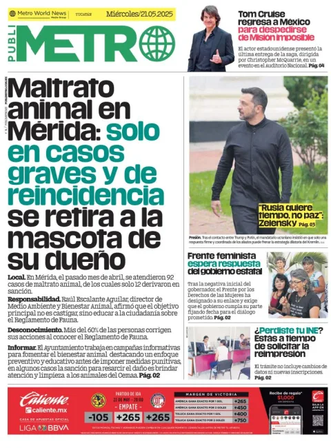 Portada de Publimetro Merida