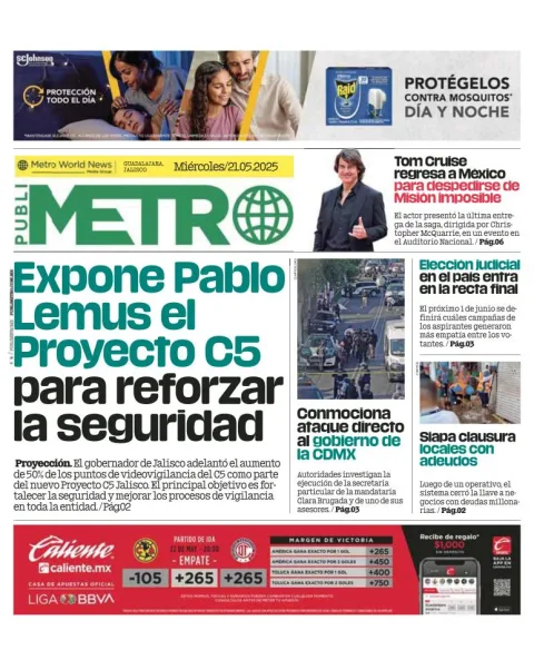 Portada de Publimetro Guadalajara