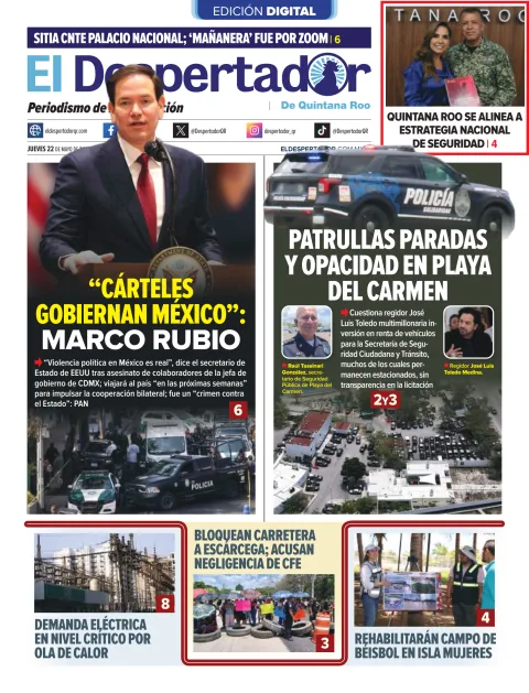 Portada de El Despertador de Quintana Roo