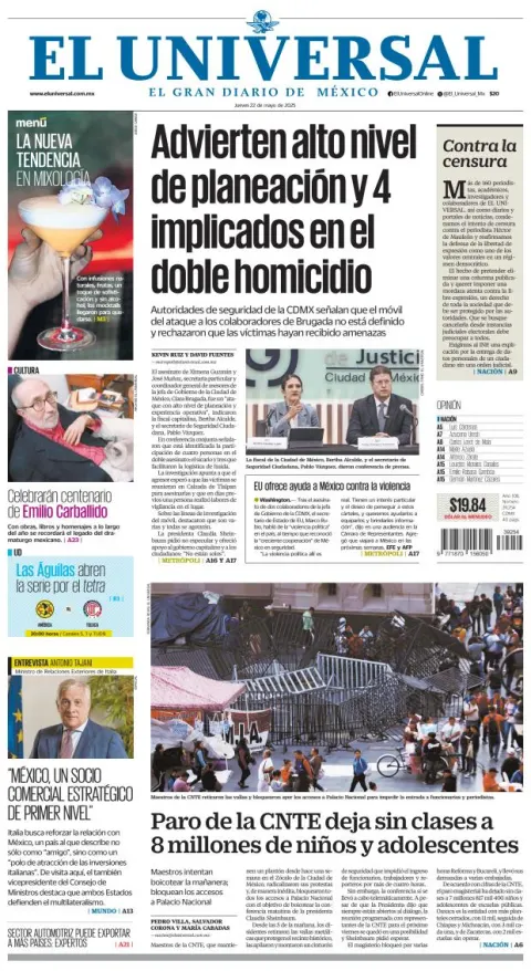 Portada de El Universal