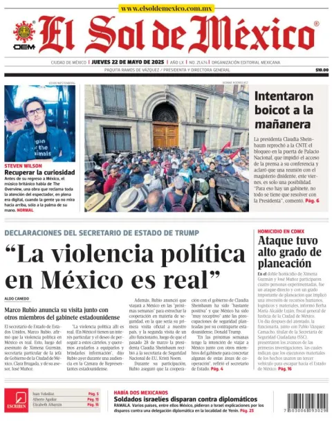 Portada de El Sol de Mexico