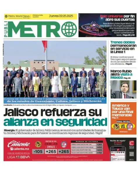 Portada de Publimetro Guadalajara