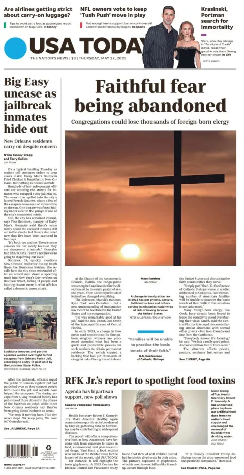Portada de Usa Today
