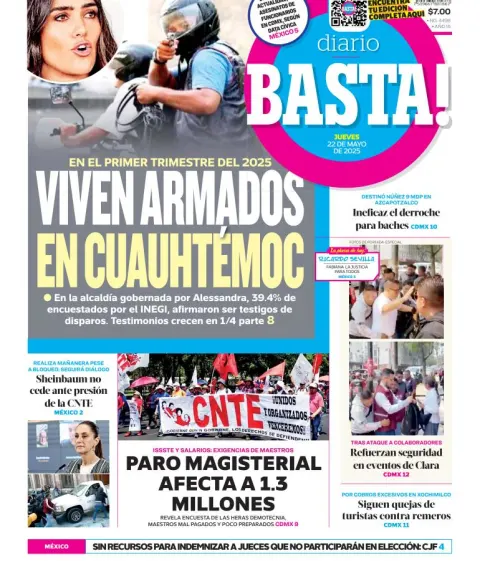 Portada de Basta del jueves, 22 de mayo de 2025