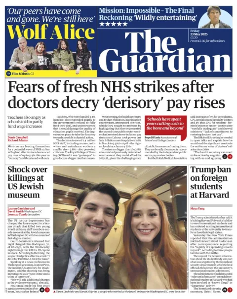 Portada de The Guardian (reino Unido)