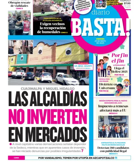 Portada de Basta del viernes, 23 de mayo de 2025