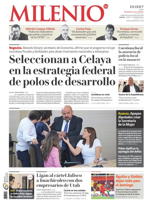 Portada de Milenio Leon del viernes, 23 de mayo de 2025