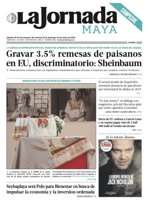 Portada de La Jornada Maya Campeche del viernes, 23 de mayo de 2025