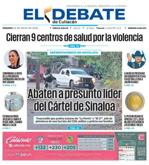 Portada de El Debate de Culiacan