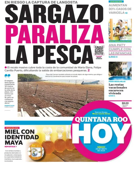 Portada de Quintana Roo Hoy del sábado, 24 de mayo de 2025