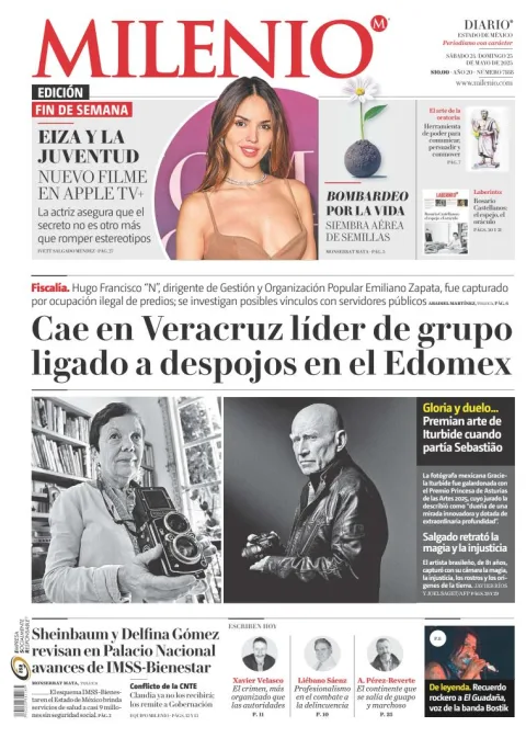 Portada de Milenio Edo de Mexico del sábado, 24 de mayo de 2025