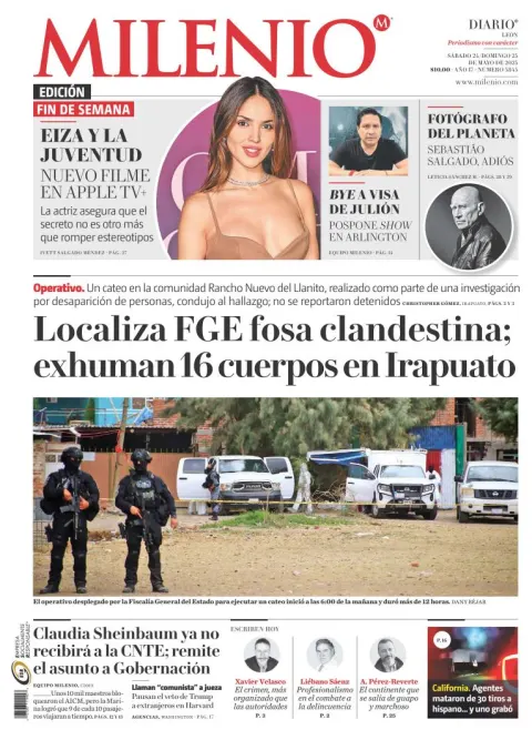 Portada de Milenio Leon del sábado, 24 de mayo de 2025