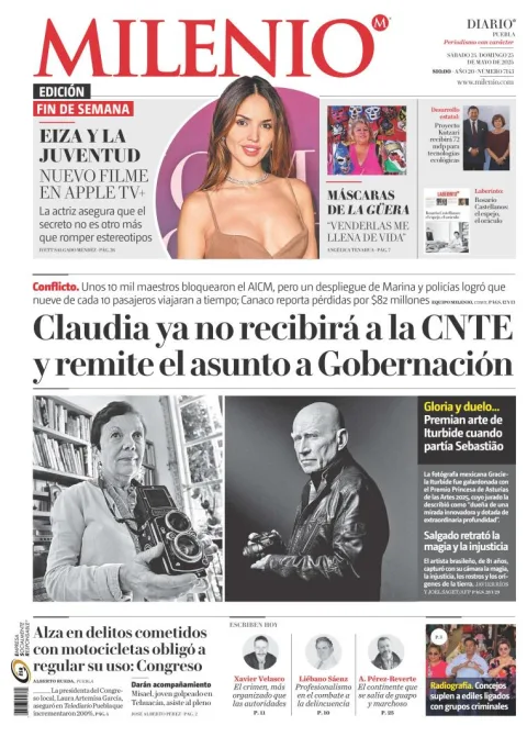 Portada de Milenio Puebla del sábado, 24 de mayo de 2025