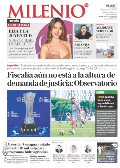 Portada de Milenio Tamaulipas del sábado, 24 de mayo de 2025