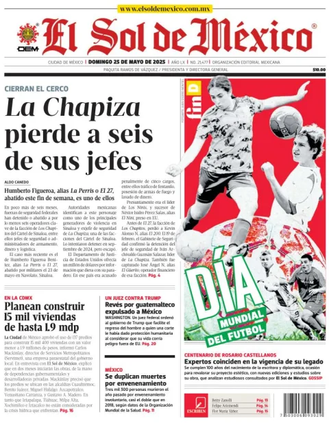 Portada de El Sol de Mexico