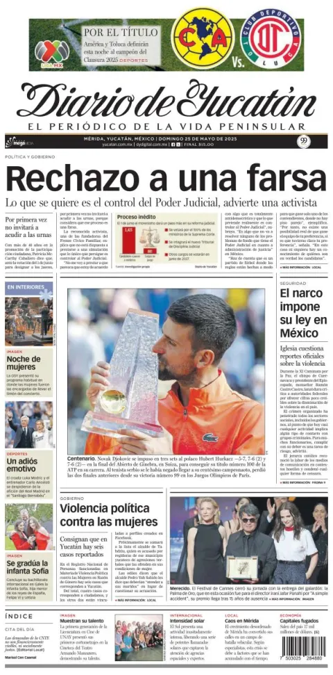 Portada de Diario de Yucatán