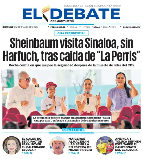 Portada de El Debate de Guamuchil