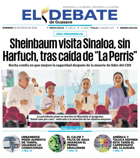 Portada de El Debate de Guasave