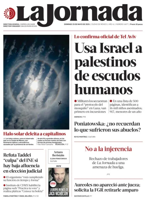 Portada de La Jornada