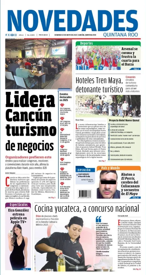 Portada de Novedades Quintana Roo